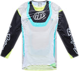 Troy Lee Designs MX-Jersey Se Ultra Vision Stone Weiß und Carbon, langlebiges und bequemes Motocross-Trikot mit stilvollem Design