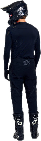 Troy Lee Designs Se Ultra MX-Jersey Mono Schwarz, schwarze Mountainbike- und Motocross-Jersey mit TROY LEE DESIGNS Logo