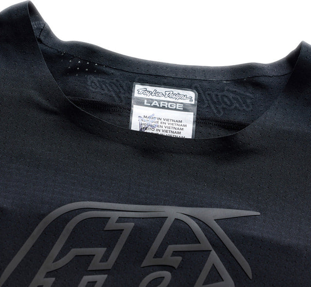 Troy Lee Designs MX-Jersey Se Ultra Mono in Schwarz, bequemes und strapazierfähiges Motorradsport-Hemd, detailreiche schwarze Optik