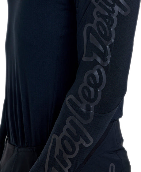 Schwarze Troy Lee Designs MX-Jersey Se Ultra Mono mit Logo und atmungsaktivem Material, für Motocross-Fahrer.