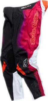 Troy Lee Designs MX-Hose Se Ultra Vision in Schwarz und Fuchsia, strapazierfähige Motocross-Hose mit elastischen Einsätzen.