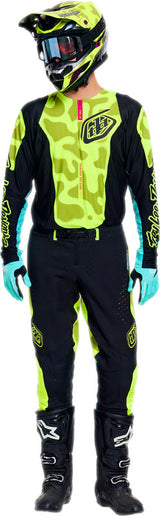 MX-Jersey von TROY LEE DESIGNS, Se Pro Myth Schwarz/Flo Gelb, mit sportlichem Design und atmungsaktivem Stoff.