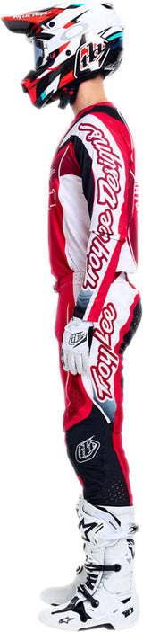 Troy Lee Designs MX-Jersey Se Pro Salvo in Rot und Weiß mit stylischem Motorsport-Design auf atmungsaktivem Stoff