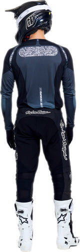 Troy Lee Designs Se Pro MX-Jersey in Schwarz und Grau, atmungsaktiv und bequem, für Motocross-Fahrern.