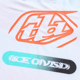 Troy Lee Designs MX-Jersey Se Pro in Weiß und Petrol, mit kurzen Ärmeln und stylischem Design für Motocross.