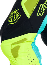 Troy Lee Designs MX-Hose Se Pro in Schwarz und Flo Gelb mit Schutzpolster, für motocross und Offroad-Fahrten
