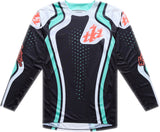 Troy Lee Designs GP Pro MX-Jersey Roller Schwarz und Petrol, atmungsaktive Motocross-Jersey mit Troy Lee Designs Logo
