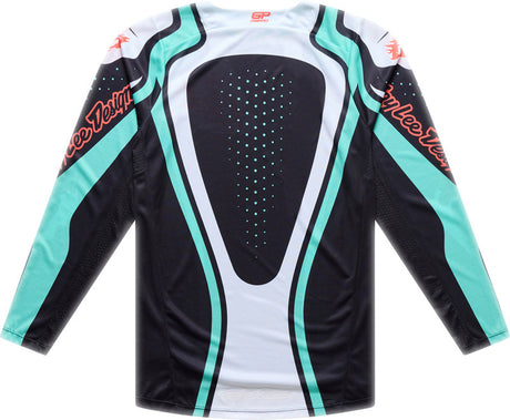 Troy Lee Designs GP Pro MX-Jersey Roller Schwarz und Petrol, atmungsaktive Motocross-Jacke mit Logo und Racing-Design