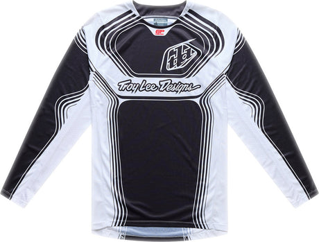 Troy Lee Designs GP Pro MX-Jersey Streamline in Schwarz und Weiß, strapazierfähiges Motorsport-Shirt mit stylischem Design.