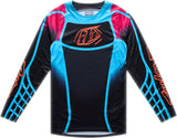 Troy Lee Designs GP Pro MX-Jersey Framework in Schwarz und Cyan, langlebig und atmungsaktiv für Motocross-Fahrer.