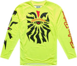 Troy Lee Designs GP Pro MX-Jersey Cyclops Flo in Gelb, atmungsaktive Motocross-Jersey mit auffälligem Muster und TROY LEE DESIGNS Logo
