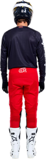 Troy Lee Designs GP Pro MX-Jersey Stamp Schwarz, schwarze Motocross-Jersey mit TLD-Logo, bequem und strapazierfähig