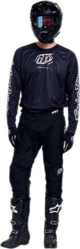 Troy Lee Designs GP Pro MX-Jersey Badge Schwarz, schwarze Motocross-Jersey mit Logo-Details, für sportliche Action auf dem Bike