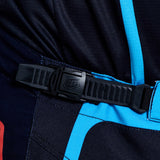 Troy Lee Designs GP Pro MX-Hose in Schwarz und Cyan mit robustem Framework, für Motorradfahrer, detailreiche Ansicht
