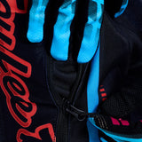 Motorrad-Motocross-Hose von TROY LEE DESIGNS GP Pro Framework in Schwarz und Cyan, mit robustem Design und passender Passform
