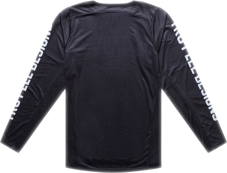 Troy Lee Designs GP Pro Air MX-Jersey Seal Schwarz, atmungsaktive Motocross-Jacke mit schwarzem Design und TROY LEE DESIGNS Logo.