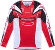 Motorrad-Motocross-Jersey von Troy Lee Designs Se Pro Jugend in Rot und Weiß, bequemes MX-Jersey für Kinder.
