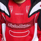 Jugend MX-Jersey Troy Lee Designs Se Pro Salvo in Rot und Weiß, bequemes und stylisches Motocross-Shirt für junge Fahrer
