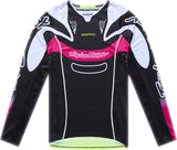 Kinder-Motorrad-Jersey von TROY LEE DESIGNS Se Pro Jugend Salvo in Schwarz und Weiß, bequem und atmungsaktiv für MX-Rennen