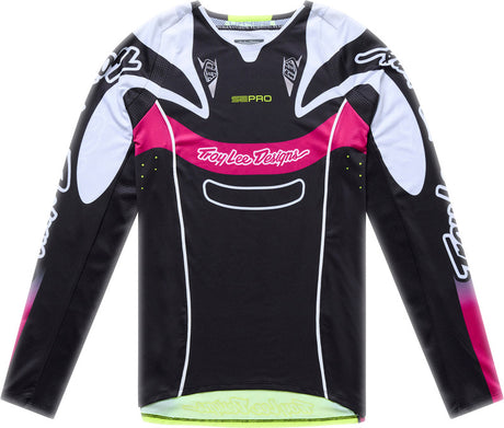Kinder-Motorrad-Jersey von TROY LEE DESIGNS Se Pro Jugend Salvo in Schwarz und Weiß, bequem und atmungsaktiv für MX-Rennen