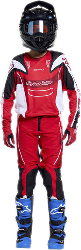 Kinder-Motorradhose TROY LEE DESIGNS Se Pro Salvo in Rot und Weiß, robustes MX-Hose für junge Fahrer