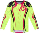 Troy Lee Designs MX-Jersey GP Pro Jugend Roller in Gelb und Fuchsia, bequemes Kindermotocross-Trikot mit auffälligem Design