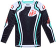 Troy Lee Designs GP Pro Jugend MX-Jersey Roller Schwarz und Petrol, atmungsaktive Motocross-Jersey für Jugendliche