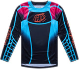Troy Lee Designs GP Pro Jugend MX-Jersey Framework Schwarz und Cyan, atmungsaktives Motocross-Trikot für Jugendliche