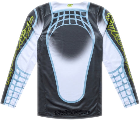 Troy Lee Designs GP Pro Jugend MX-Jersey Framework Carbon/Grau, atmungsaktives Moto-Shirt mit TROY LEE DESIGNS Logo
