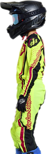 Jugend-Motorradhose TROY LEE DESIGNS GP Pro Roller Flo Gelb/Fuchsia, robuste MX-Hose mit gelben und pinken Akzenten
