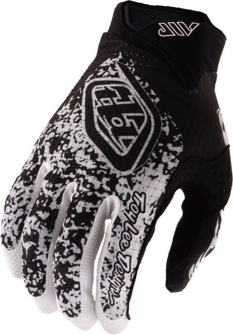 Troy Lee Designs Air Handschuhe Sever in Schwarz und Weiß, MX-Handschuhe für Motocross, mit gepolstertem Handrücken.