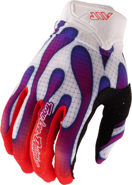 Troy Lee Designs Air Jugend MX-Handschuhe in Weiß und Violett, atmungsaktives Design, flexible Passform, für junge Motocrossfahrer