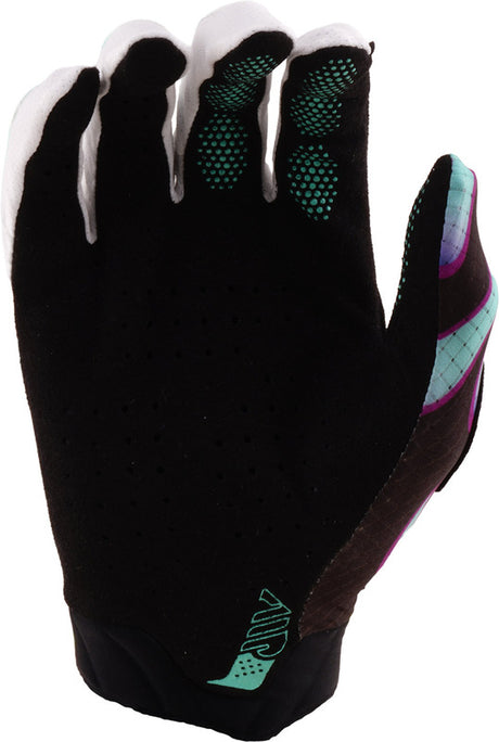 Troy Lee Designs Air Jugend MX-Handschuhe in Schwarz und Petrol, atmungsaktiv und strapazierfähig für jungen Motorradfahrer