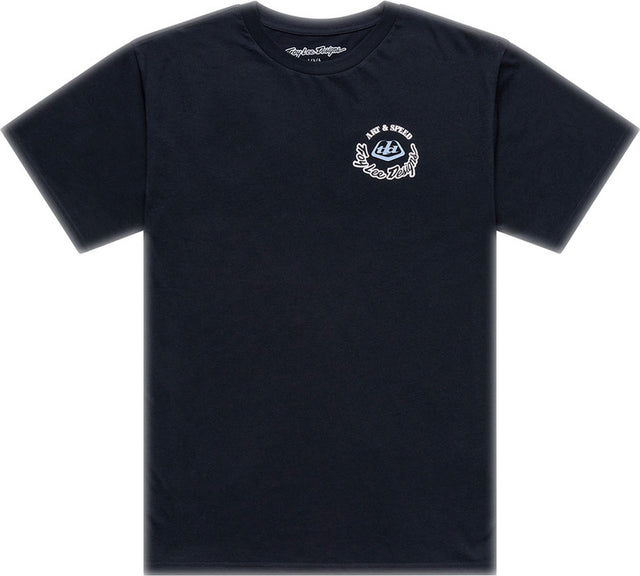 Schwarzes Troy Lee Designs Carb Club T-Shirt aus Freizeitbekleidung, mit stylischem Druck und bequemem Schnitt.