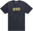 Troy Lee Designs Finish Line T-Shirt in Schwarz Heather, bequeme Freizeitbekleidung, frontales Design, weiches Material.