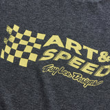 Troy Lee Designs Finish Line T-Shirt in Schwarz Heather, bequeme Freizeitbekleidung aus weichem Material, frontalansicht