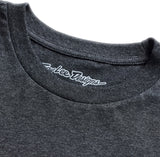 Schwarzes Troy Lee Designs Finish Line T-Shirt aus Heather-Baumwolle, Freizeitbekleidung für Casual-Looks.