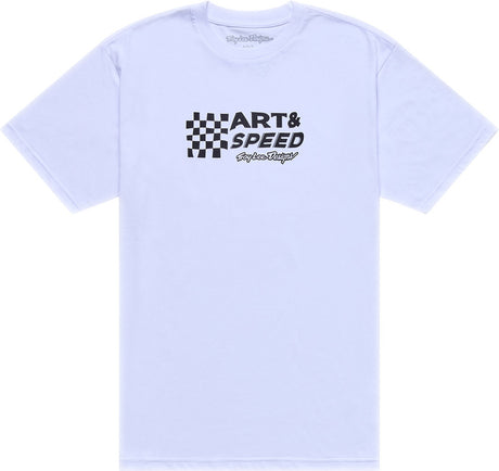 Weißes Troy Lee Designs Finish Line T-Shirt aus Freizeitbekleidung mit Logo-Print, bequemes Unisex-Top für den Alltag.
