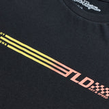 Schwarzes Troy Lee Designs Stripes T-Shirt aus Freizeitbekleidung mit bunten Streifenmuster, bequem und stylisch.