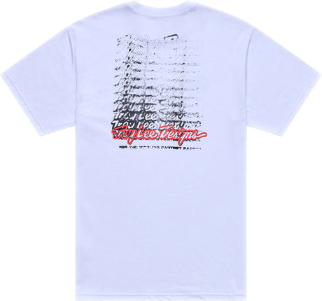 Weißes Troy Lee Designs Repeat T-Shirt aus Freizeitbekleidung, mit auffälligem Druck und bequemem Schnitt.
