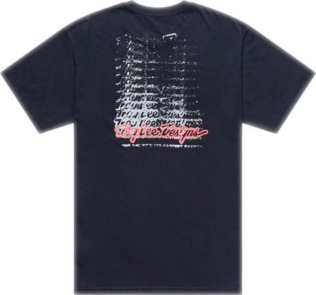 Schwarzes Troy Lee Designs Repeat T-Shirt, Freizeitbekleidung, bequemes Casual-Shirt mit Markenlogo auf der Vorderseite.