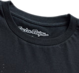 Schwarzes Troy Lee Designs Repeat T-Shirt für Freizeit, bequemes T-Shirt mit Markenlogo auf der Vorderseite.