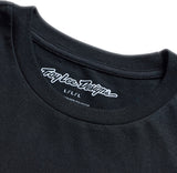 Schwarzes TROY LEE DESIGNS Feather T-Shirt, Freizeitbekleidung, bequeme Passform, auf dem Bild sichtbar.