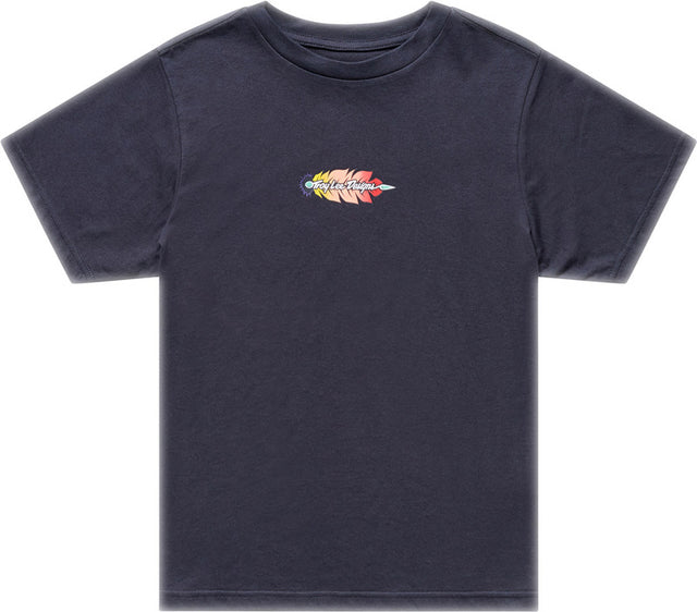 Troy Lee Designs Featherlite Damen T-Shirt in Carbon, bequeme Freizeitbekleidung aus weichem Stoff, frontales Logo sichtbar