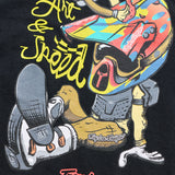 Schwarzes Troy Lee Designs Heritage Jugend T-Shirt aus Freizeitbekleidung mit Logo-Design auf der Vorderseite.