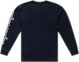 Schwarzes TROY LEE DESIGNS Longsleeve Signature T-Shirt, Freizeitbekleidung, auf einem weißen Hintergrund fotografiert