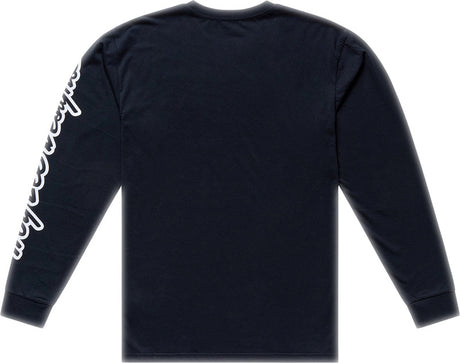 Schwarzes TROY LEE DESIGNS Longsleeve Signature T-Shirt, Freizeitbekleidung, auf einem weißen Hintergrund fotografiert