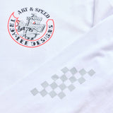 Troy Lee Designs Long Sleeve Carb Club T-Shirt in Weiß, Freizeitbekleidung mit langem Arm und auffälligem Design.