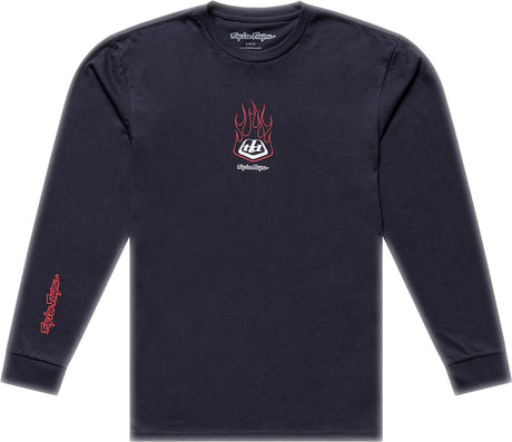 Troy Lee Designs Flame2 Longsleeve T-Shirt in Carbon, bequeme Freizeitbekleidung mit Flame-Design, langlebiges Material.