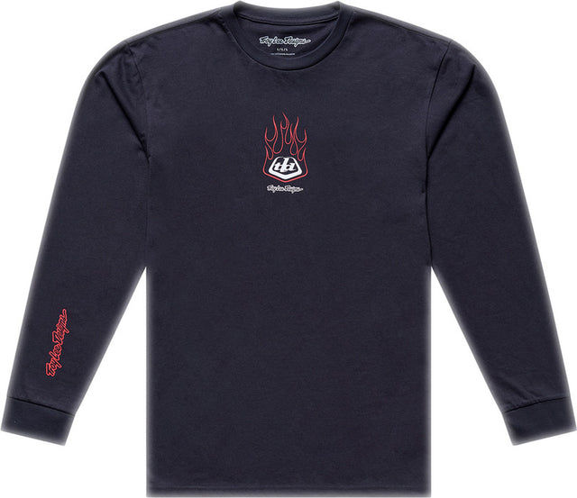 Troy Lee Designs Flame2 Longsleeve T-Shirt in Carbon, bequeme Freizeitbekleidung mit Flame-Design, langlebiges Material.